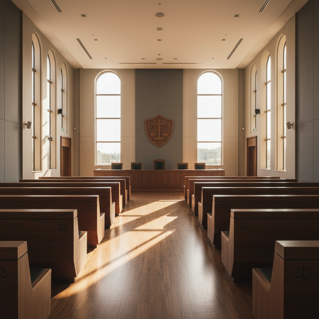 Editorial illustration accompanying: Digital Tools Boost Court Transparency for Tauranga and Beyond